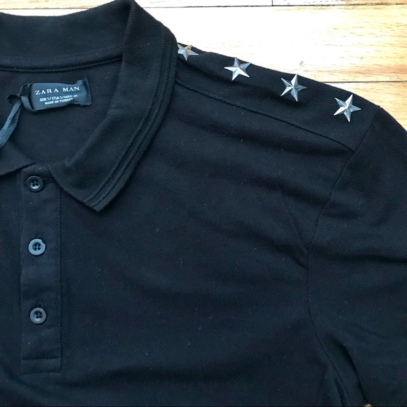 Zara Other - 🤩ZARA🤩Military stud stars shoulders polo shirt
